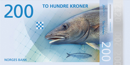 3 norwegian bank note design with fish