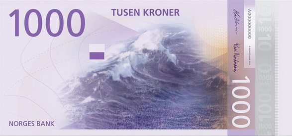 5 norway ocean bank note