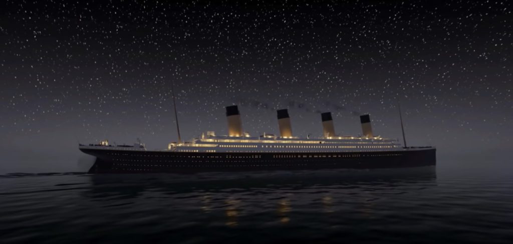 Titanic real time sinking video model ship plans