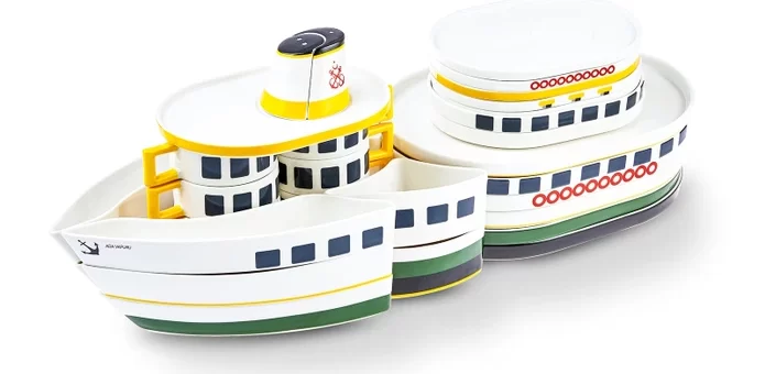 Karaca x ist ceramic breakfast set ship theme | karaca ada vapuru kahvaltı seti